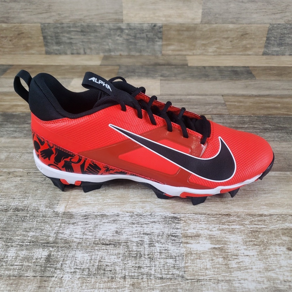 Nike Alpha‎ Menace 4 Shark Mens Shoes Sz 12 Red Black Sports Football Cleats
